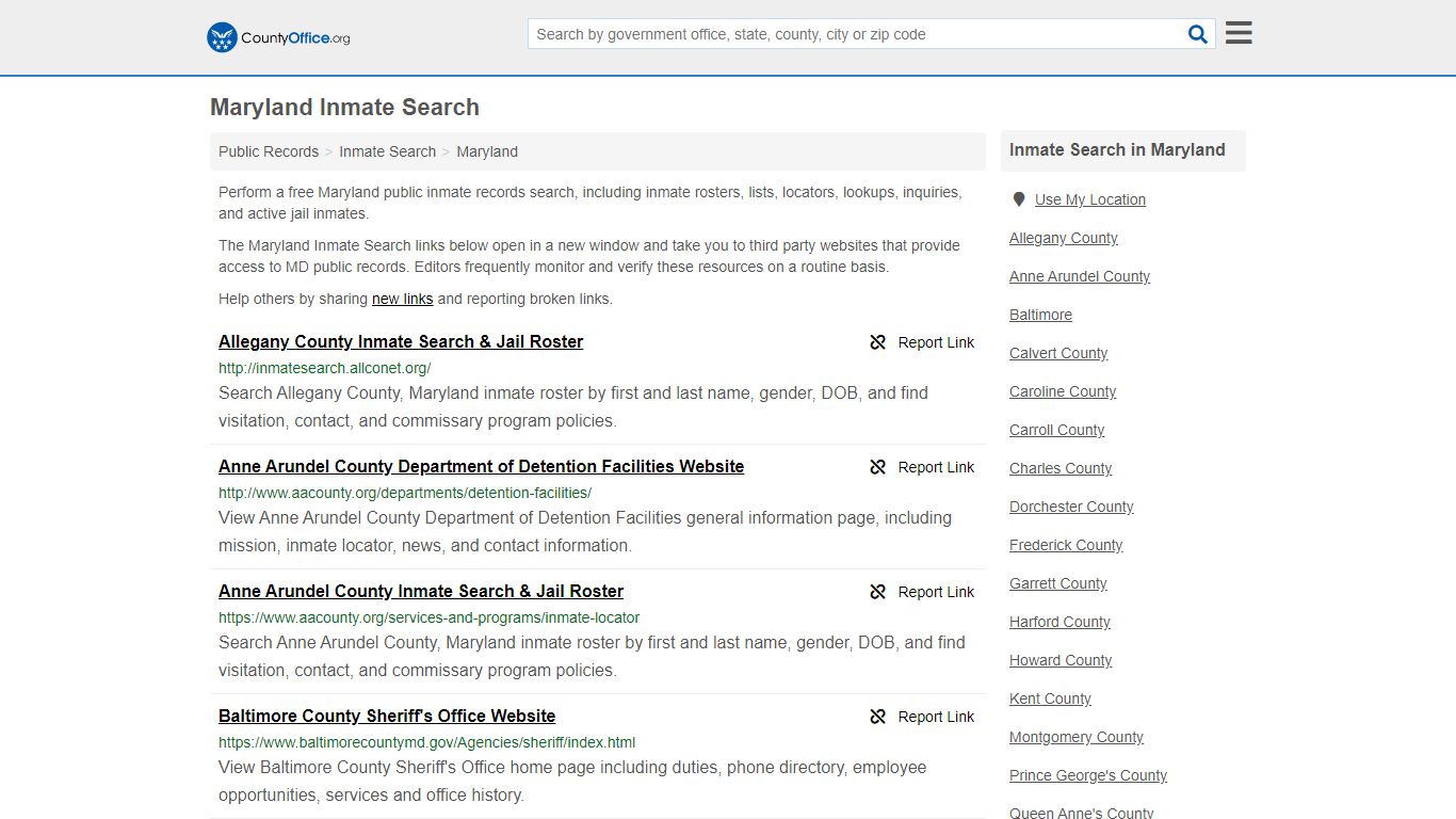 Inmate Search - Maryland (Inmate Rosters & Locators)